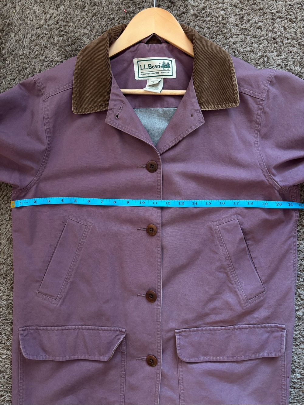 L.L. Bean Vintage Barn Chore Jacket with Brown Corduroy Trim - Picture 4 of 5
